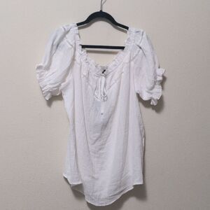 Scarlett Darkeness White Blouse with Lace Detail